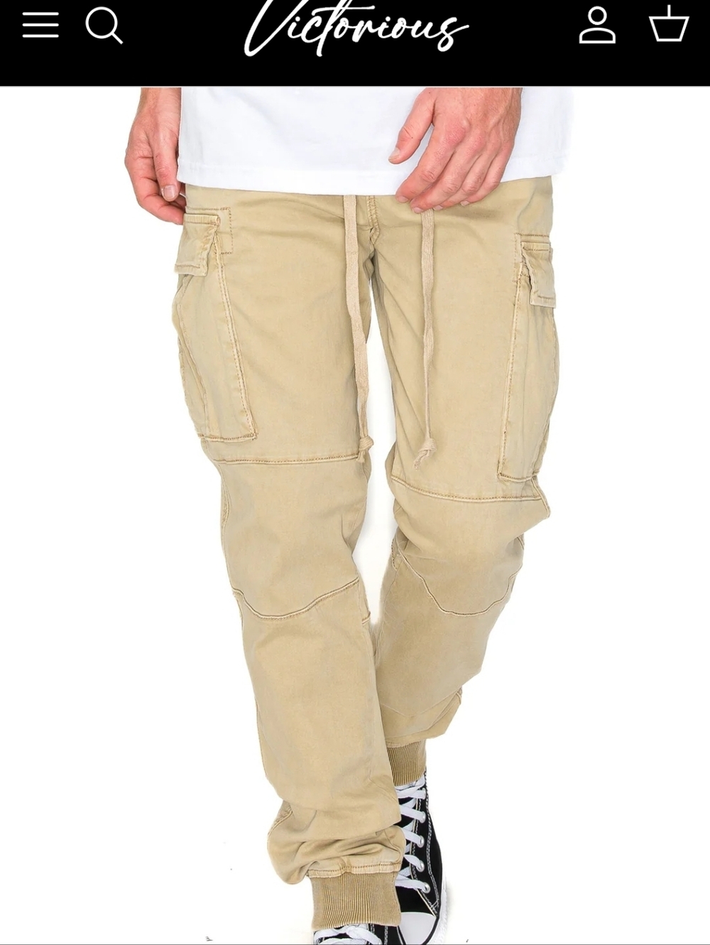 Victorious Beige Drawstring Jogger Pants